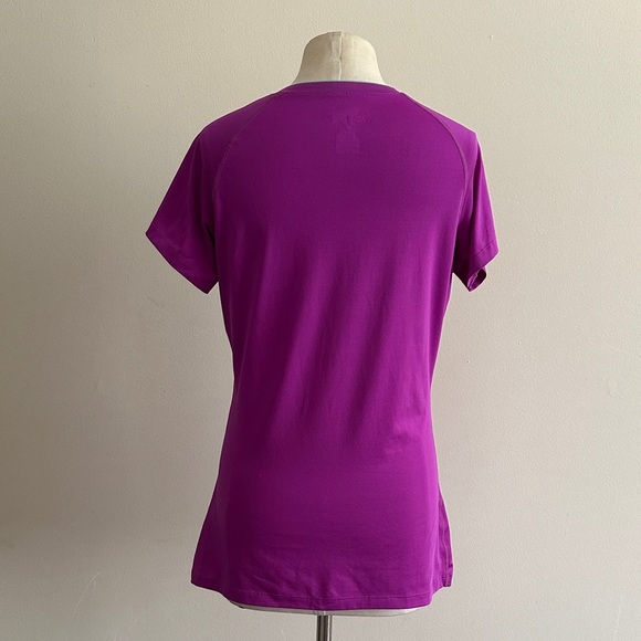 Nike Pro Combat Dri-Fit Short Sleeve Shirt Fitted V-Neck Purple Women’s Size L - Picture 5 of 6